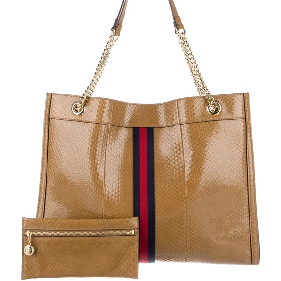 Gucci Rajah Python Tote Large Tan - Picture 4 of 5